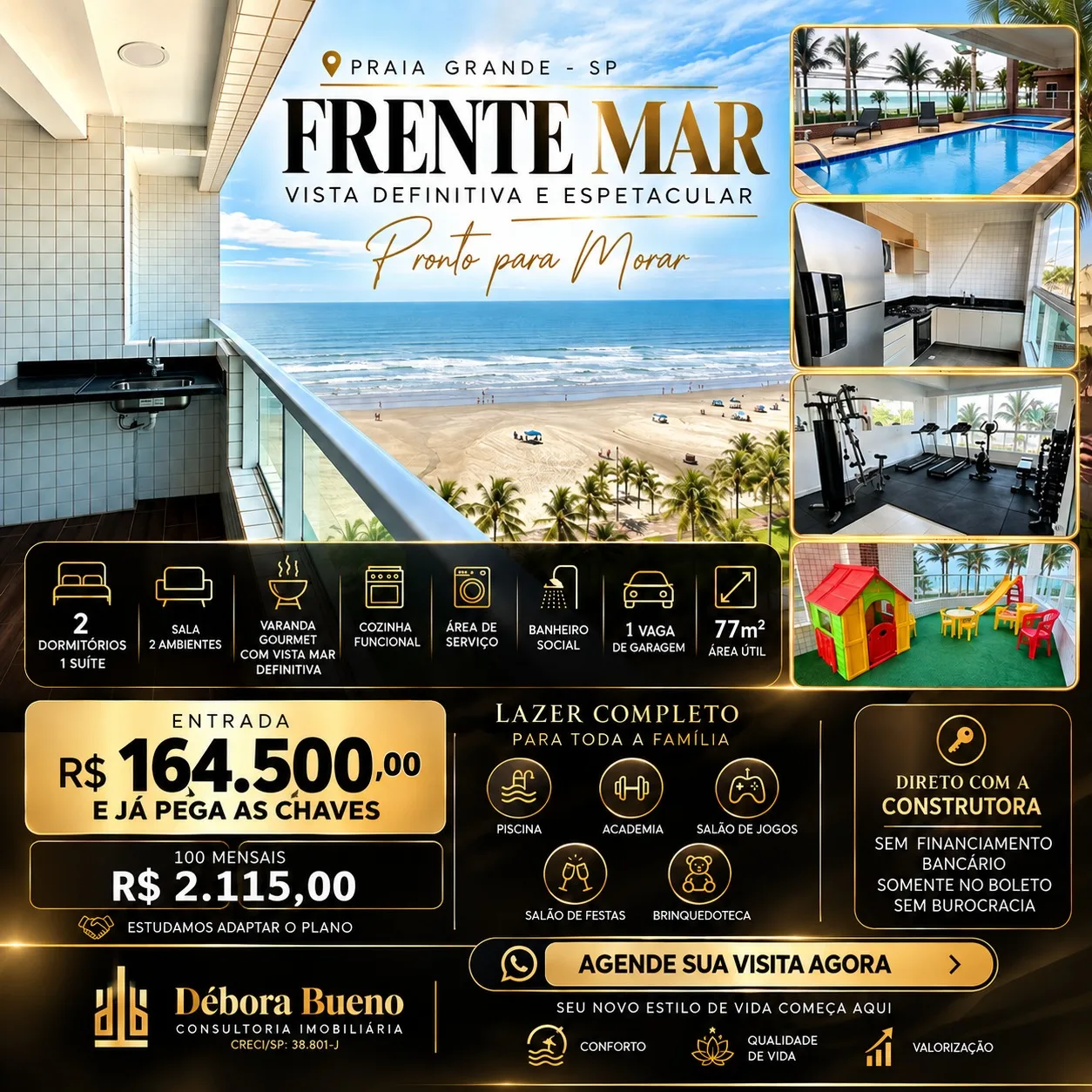 Apartamento 2 dormitórios na Guilhermina, Praia Grande - foto 1
