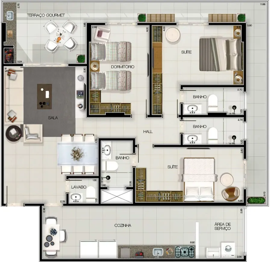 Apartamento 3 quartos no Canto do Forte — foto 9