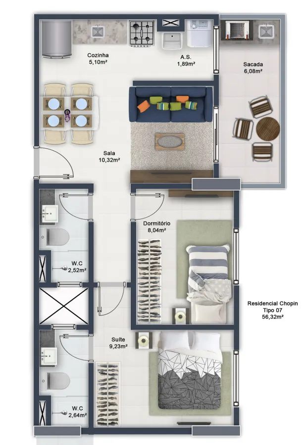 Apartamento 2 quartos no Boqueirão — foto 3