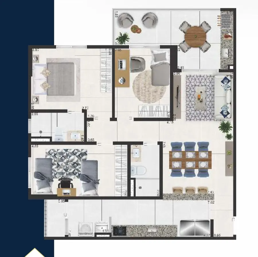 Apartamento 3 quartos no Caiçara — foto 30