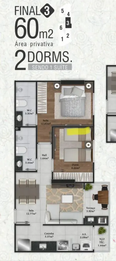 Apartamento 2 quartos no Mirim — foto 7